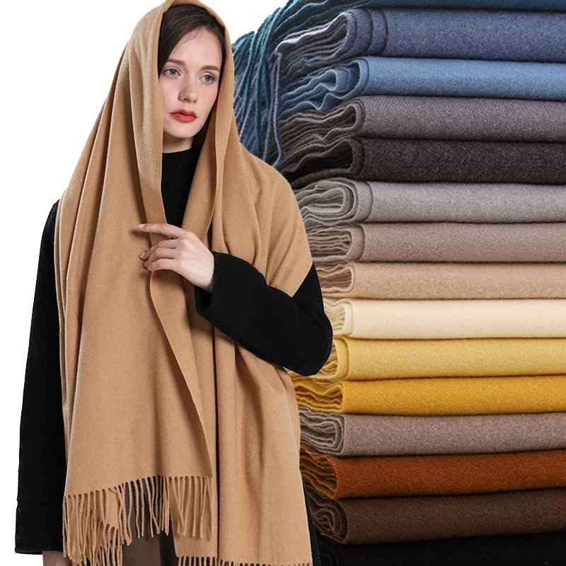 2024 Moda Jednolity kolor Kobiety Cienki frędzel Długi szalik Hidżaby Szale damskie Kaszmir Jak Pashmina Hidżaby Szaliki Owijki