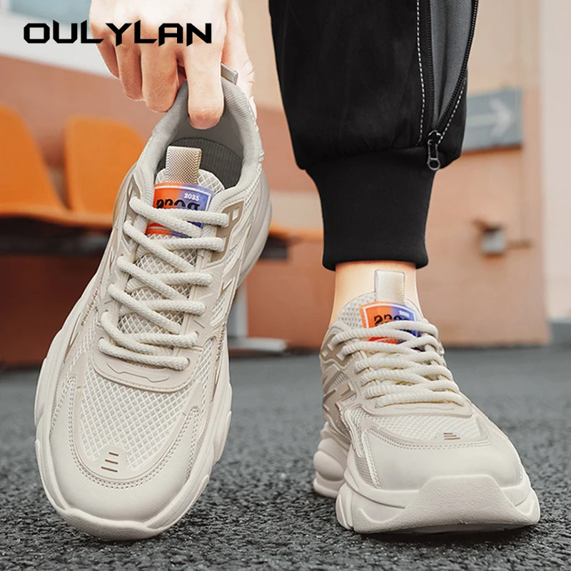 

Sneakers for Men In Spring and Autumn Black Fashion Leisure Teenagers Mesh Breathable Anti-skid Enhancing Shose