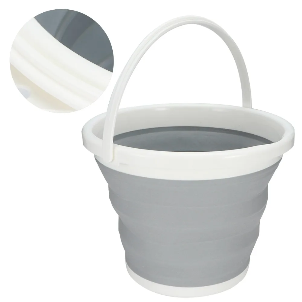 

10L Capacity Foldable Bucket Plastic Material Hanging Design Water Bucket Portable Foldable Collapsible Bucket Home Use