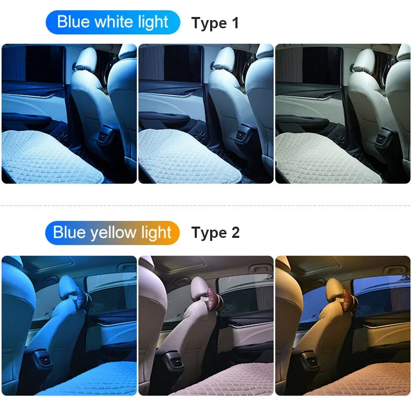 1pc LED Touch Light Wireless Car Interior Lighting Auto Roof Ceiling Reading Lamp for Door Foot Trunk Storage Box USB Charging