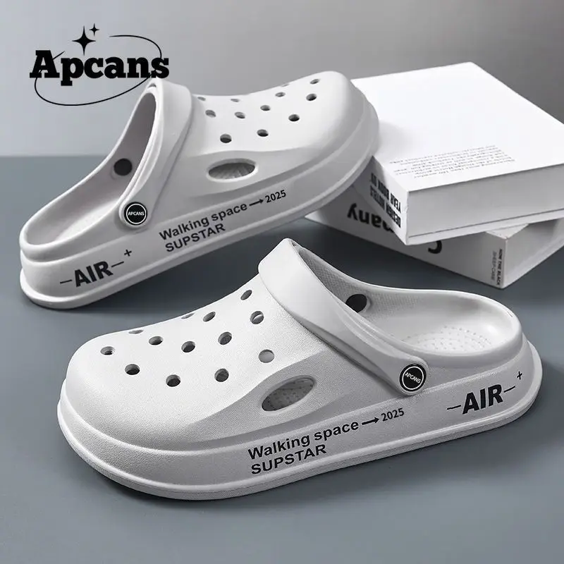 

Мужские модные дизайнерские летние удобные нескользящие тапочки двойного назначения с закрытым носком, спортивные повседневные пляжные сандалии