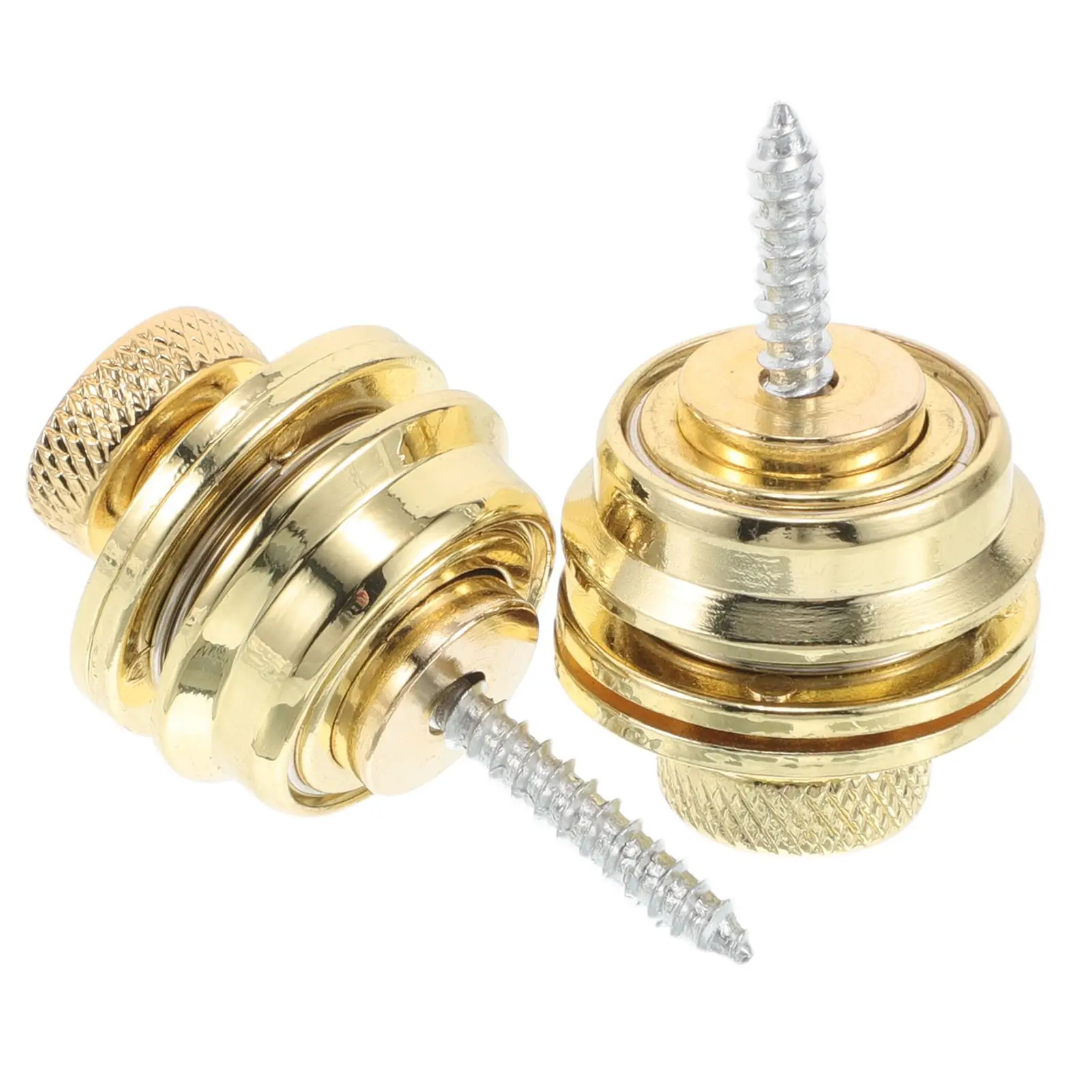

2Pcs Guitar Acoustic Guitar Parts Buttons Electric Acoustic Pins Parts Bass Gold Metal Durable AntiSlip