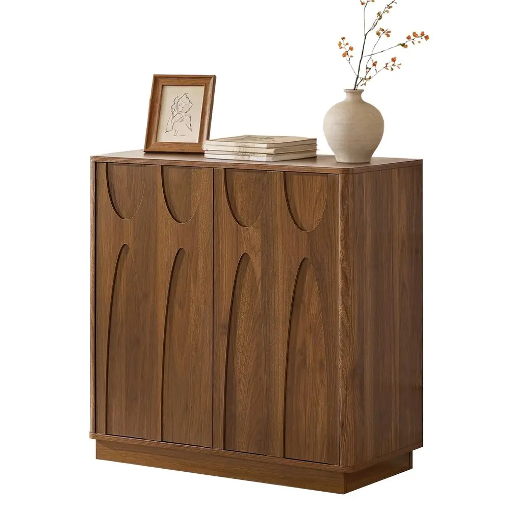 Buffet Cabinet with Storage, 31.5 Mid Century Modern Storage Sideboard Cabinet with Adjustable Shelf 2 Doors Credenza for Living