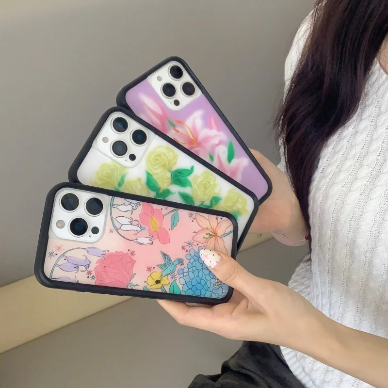 

Fashion Wildflower Cute Lily Yellow Rose Flower Phone Cover for iPhone 12 13 14 15 16ProMax Plus Bluebelle Dreams Floral wf case