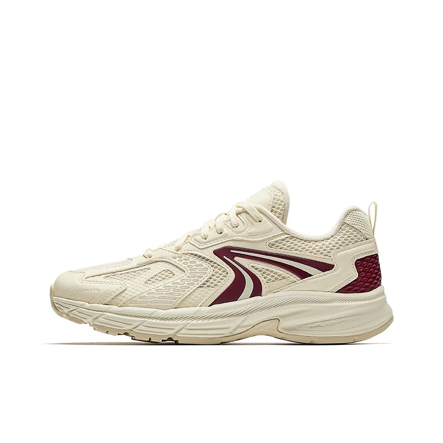 

Anta Cushioning Slip Resistant Abrasion Resistant Low top Casual Running Shoes Unisex Beige Red 922515504-1