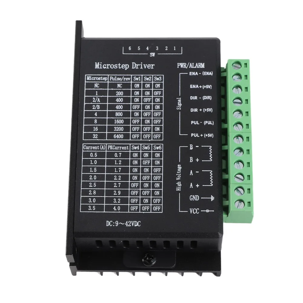 2pcs 4.0A Current Stepper Motor Driver 1-32 Microstep 9-42V DC CNC Controller Optical Isolation Over-Current Protection