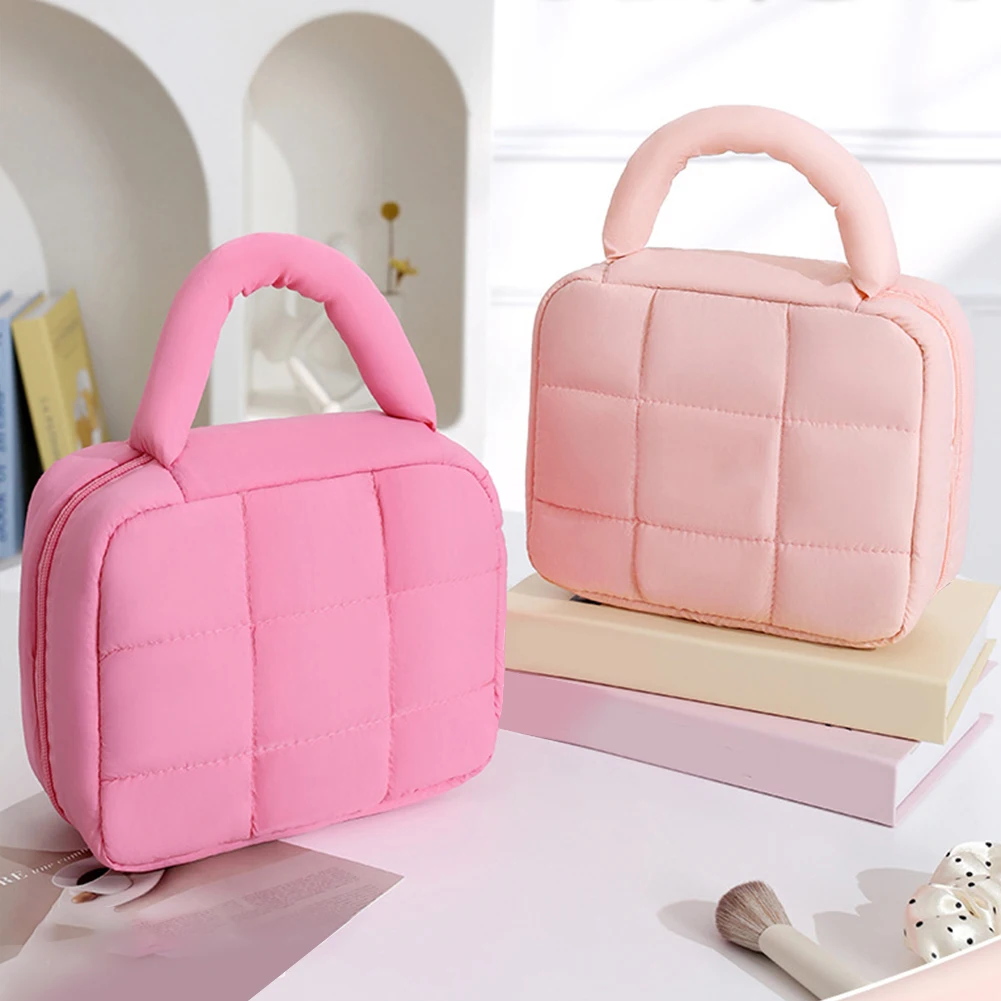 

Женская стеганая косметичка, водонепроницаемая дорожная сумка для туалетных принадлежностей, вместительная сумка для хранения косметики, клатч для макияжа