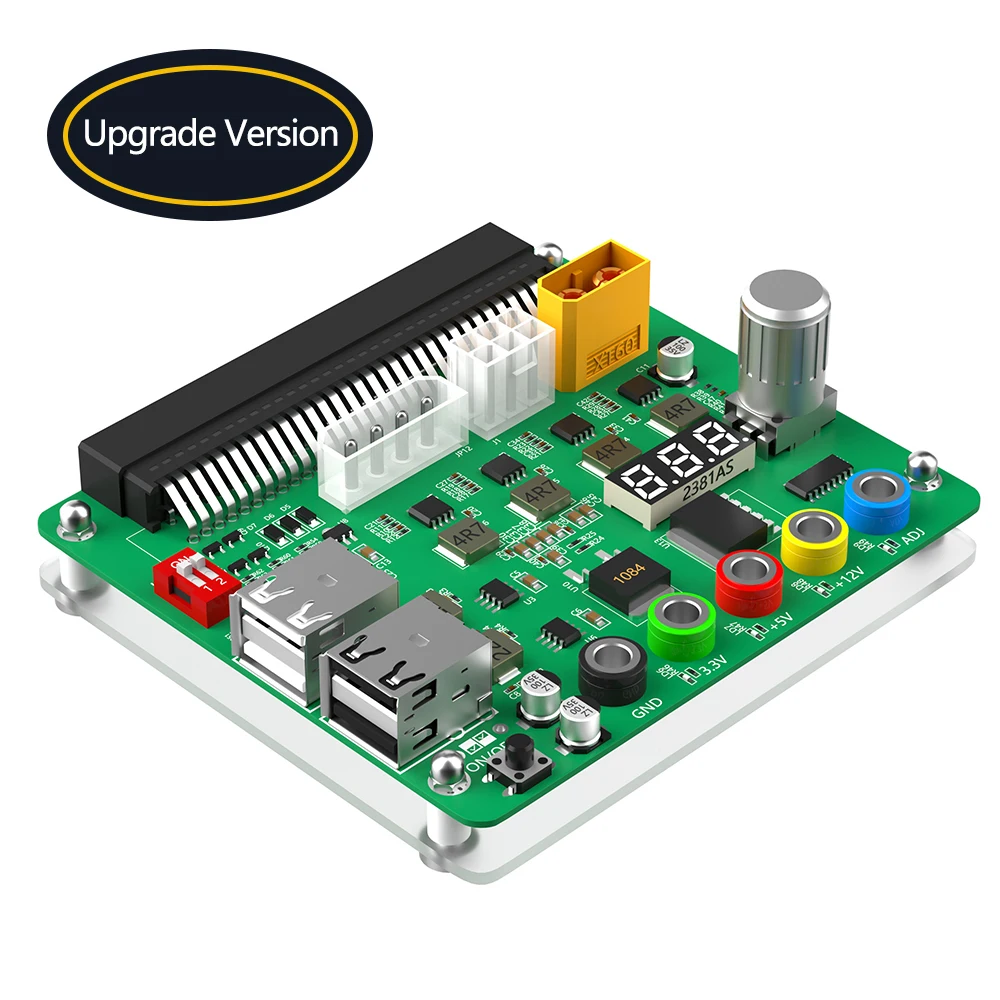 

Power Supply Breakout Board with Adjustable Voltage Knob and 3.3v/5v/12v /USB 2.0/QC 2.0/ 3.0/12v for HP/DELTA/ FUJITSU/LITEON