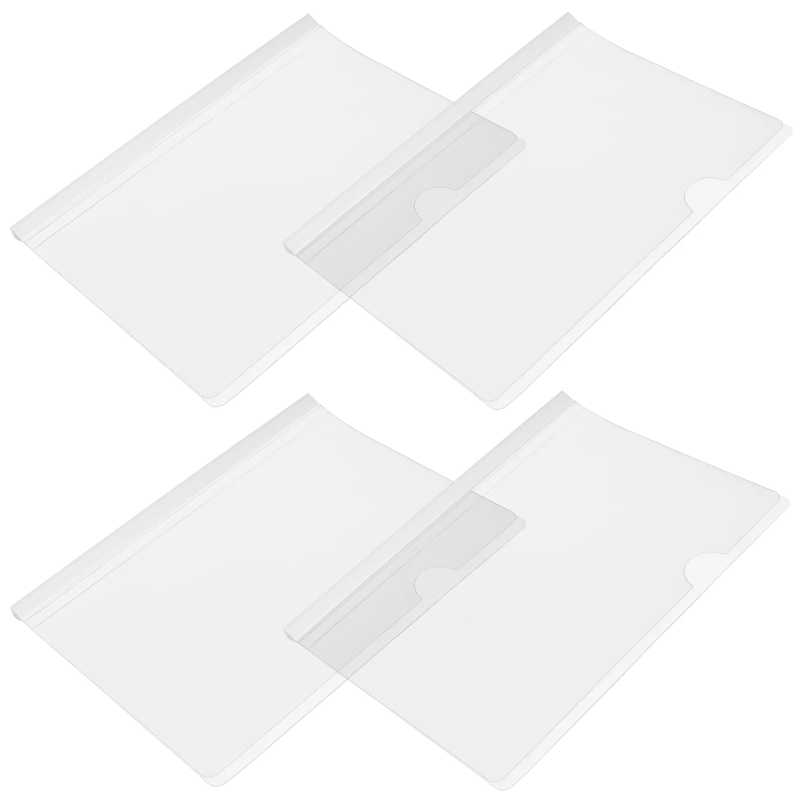 10 Pcs Rod Clamp File Folders Report Covers with Sliding Bar White Pole Pp Clear Binder