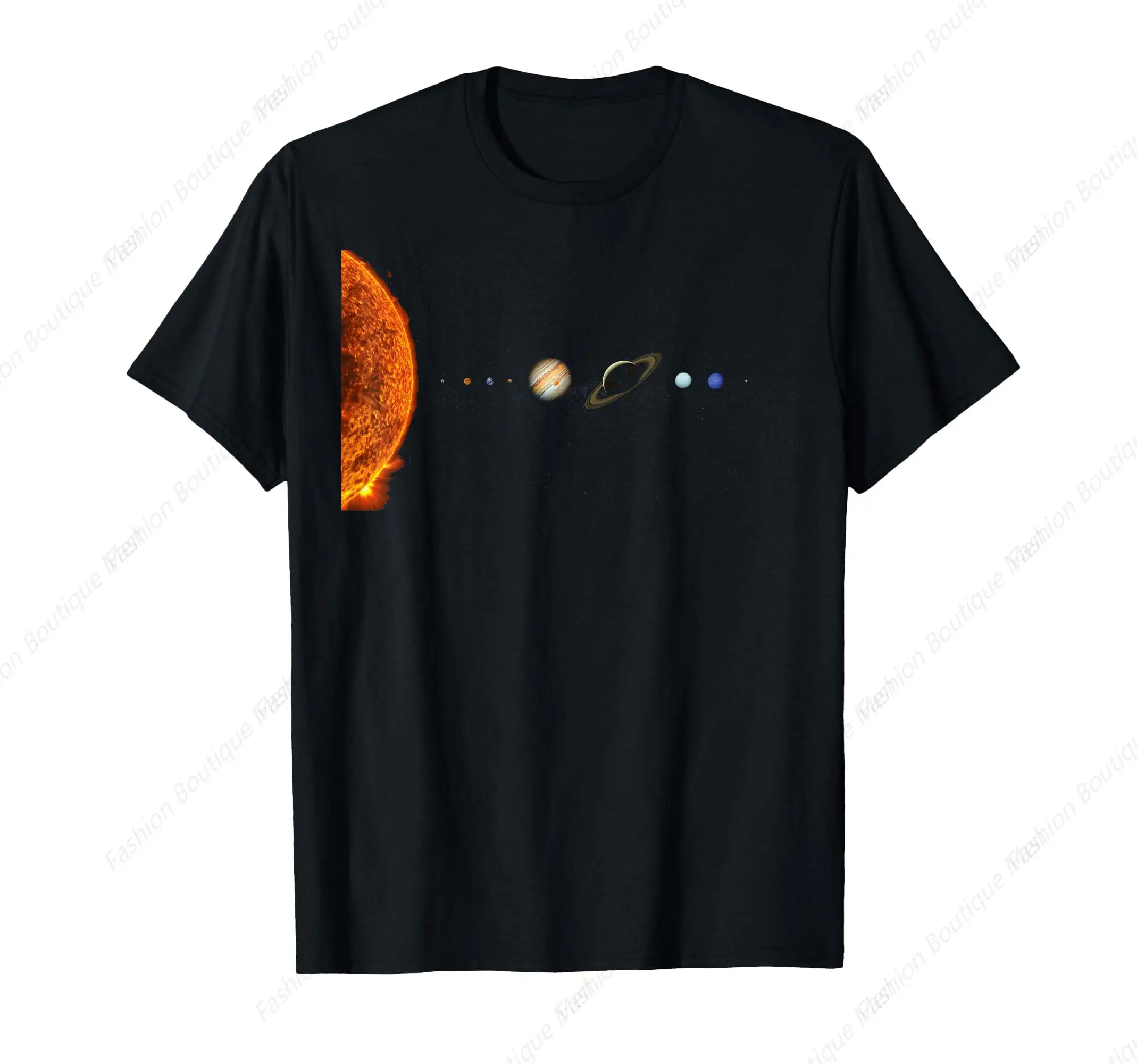 

Solar System Galaxy Science And Planets Astronomy T-Shirt Casual O-Neck Printed High Quality Tees Top