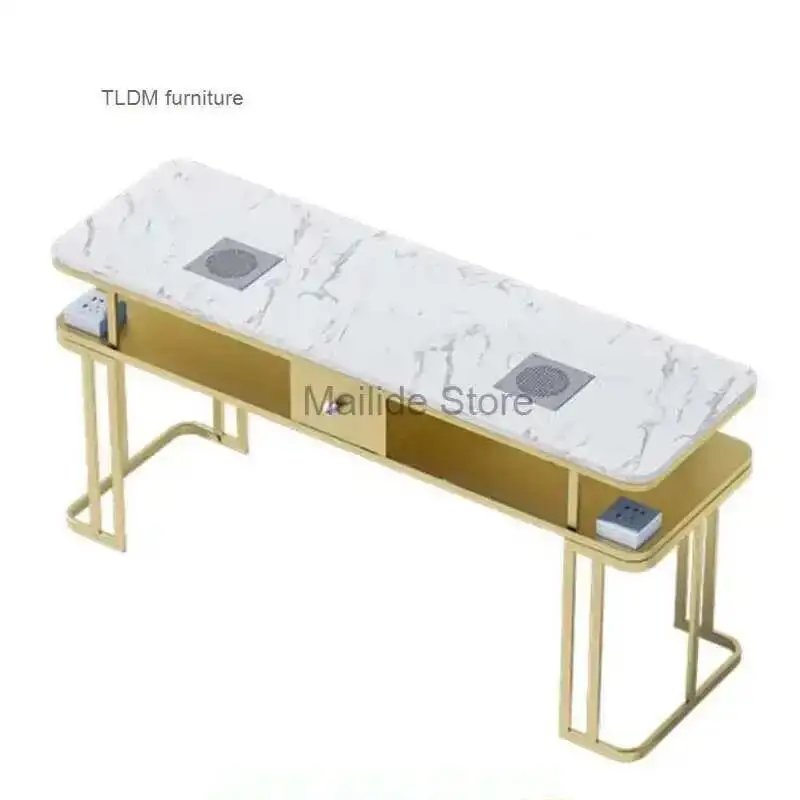 

Beauty Nail for Tables Iron Modern Salon Furniture Professional Manicure Table Simple Multi-functional Marble Desktop Nail Table