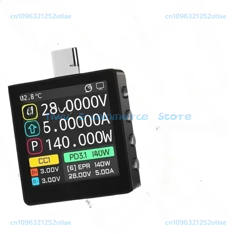 K2 USB Voltage & Current Tester, 28VEPR Color Display, PD3.1/QC/Thunderbolt 5 Fast Charging Protocol Detector, 140W