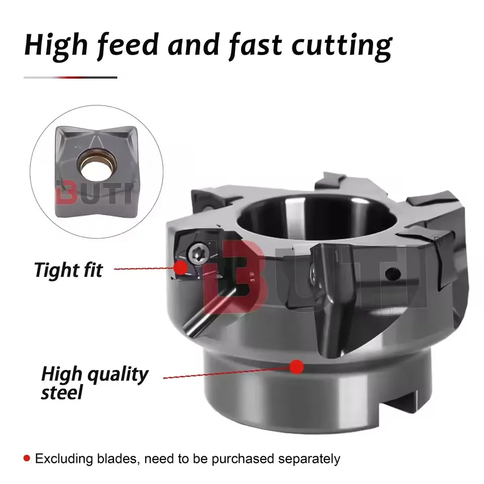 MFSN88-80R-6T-M88 Degree Milling Cutter Head SNMU1305 Fast Forward Blade Double Sided Fast Feed The Heavy Cut Milling CutterDisc