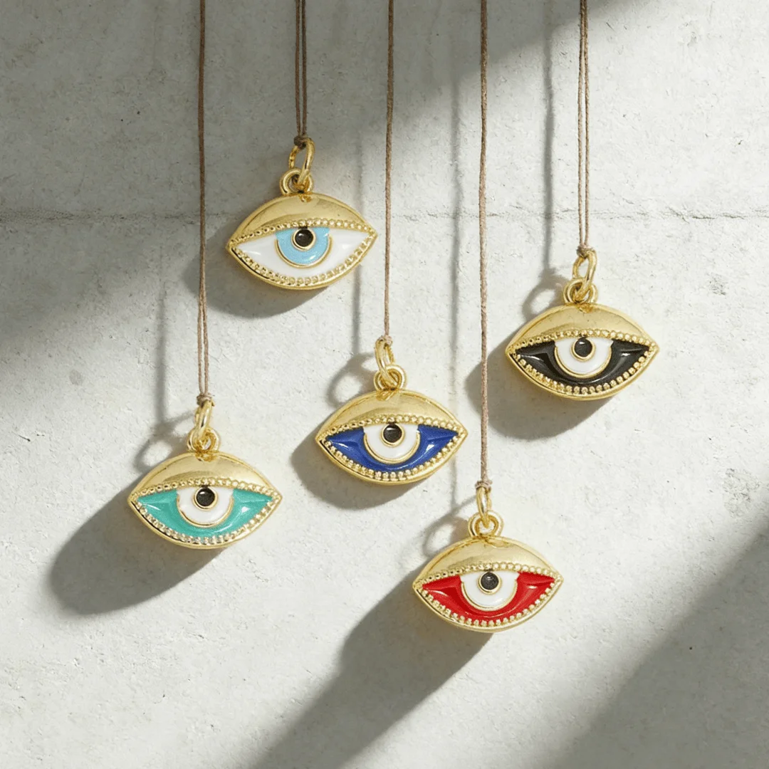 

4Pcs Pendants Evil Eye Charms Brass Zirconia Enamel for DIY Jewelry Necklace Bracelet Trendy Amulet Jewelry Making Accessories