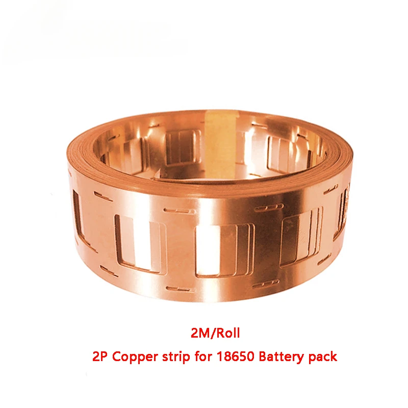 

2m/roll Copper 2p For 18650 Li Battery Pack Size 0.20x27/25.5mm Copper Strip Battery Li-ion Batteries Battery Accessories