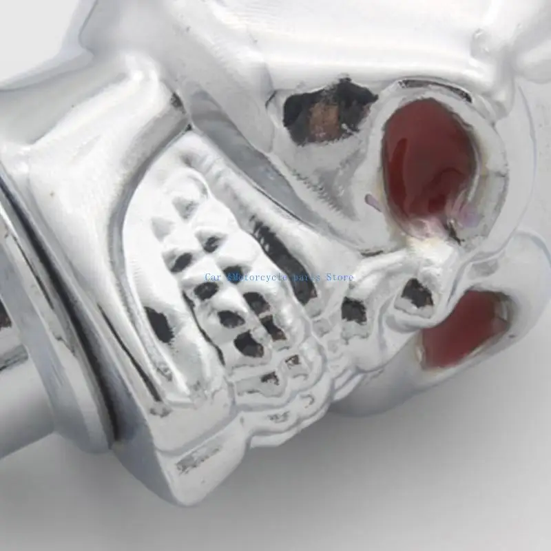 

Y9UC Stylish Skull Head Gear Knob with Adapter Manual Shifter Decors Manual Gear Shifts Handle for Car Interior Enhancement