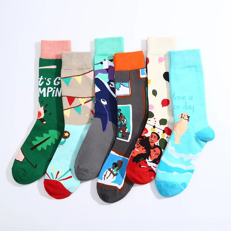 Neue europäische und amerikanische ab face mid tube trend ige socken für frauen, trend ige straßen baumwoll socken für männer