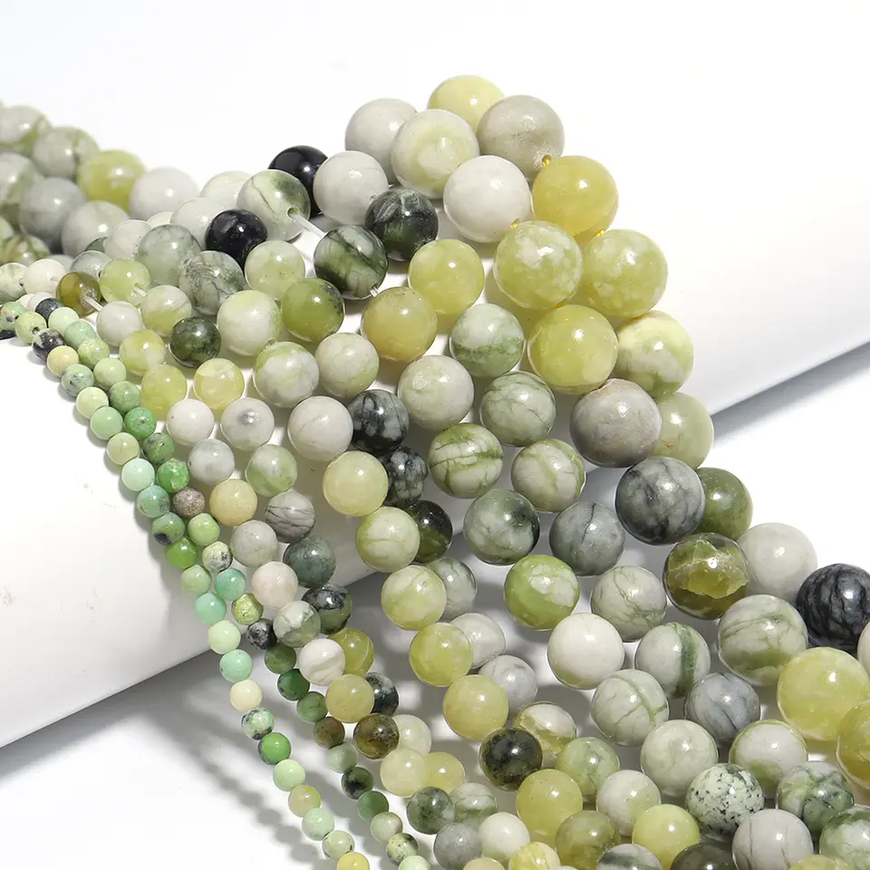 1strand/lot 4/6/8/10/12mm Chrysoprase Natural Stone Beads Round Loose Spacer Beads For Jewelry Making DIY Necklace Bracelet