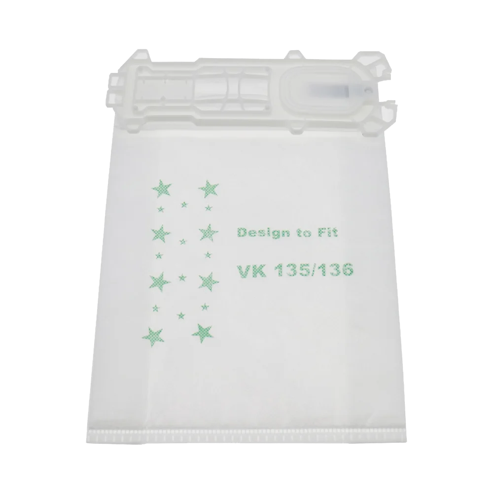 ถุงหูรูดอะไหล่เครื่องดูดฝุ่นจับ6ชิ้นสำหรับ Vorwerk VK135 VK136 FP135 FP136 Kobold135 VK369 Kobold136