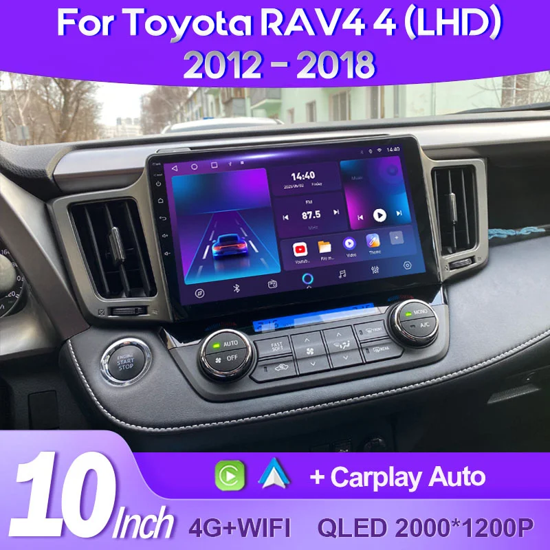 

QSZN For Toyota RAV4 4 XA40 5 XA50 2012 - 2018 2K QLED Android 13 Car Radio Multimedia Video Player Navigation AI Voice CarPlay