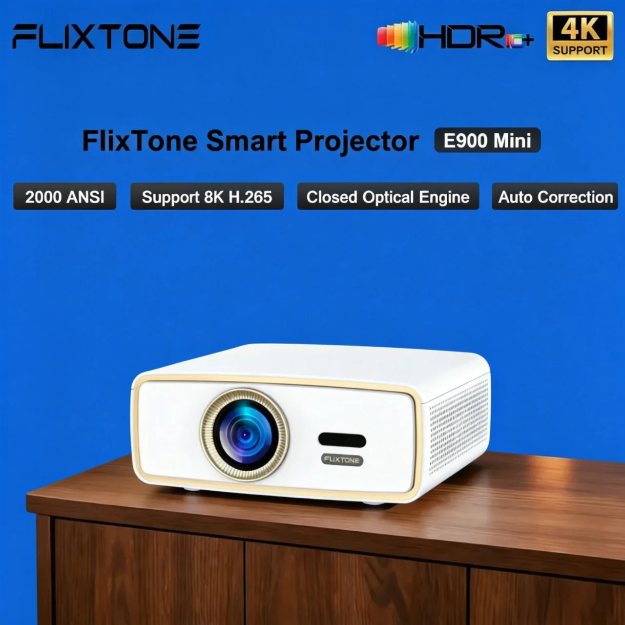 

Мини-проектор E900 поддерживает декодирование 4K, портативный мини-телевизор на базе Android, домашний кинотеатр с HDR10 и Wi-Fi, подходит для кемпинга.