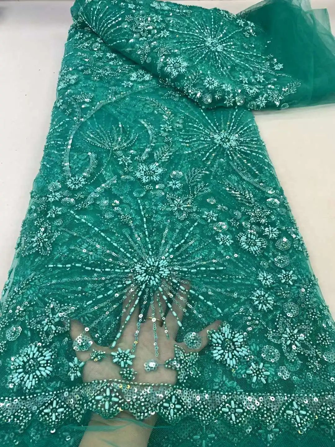 Tissu Africain NigWin avec Paillettes pour Robe de Mariée, Dentelle Perlée, Broderie Française, Mode Élégante, Zx