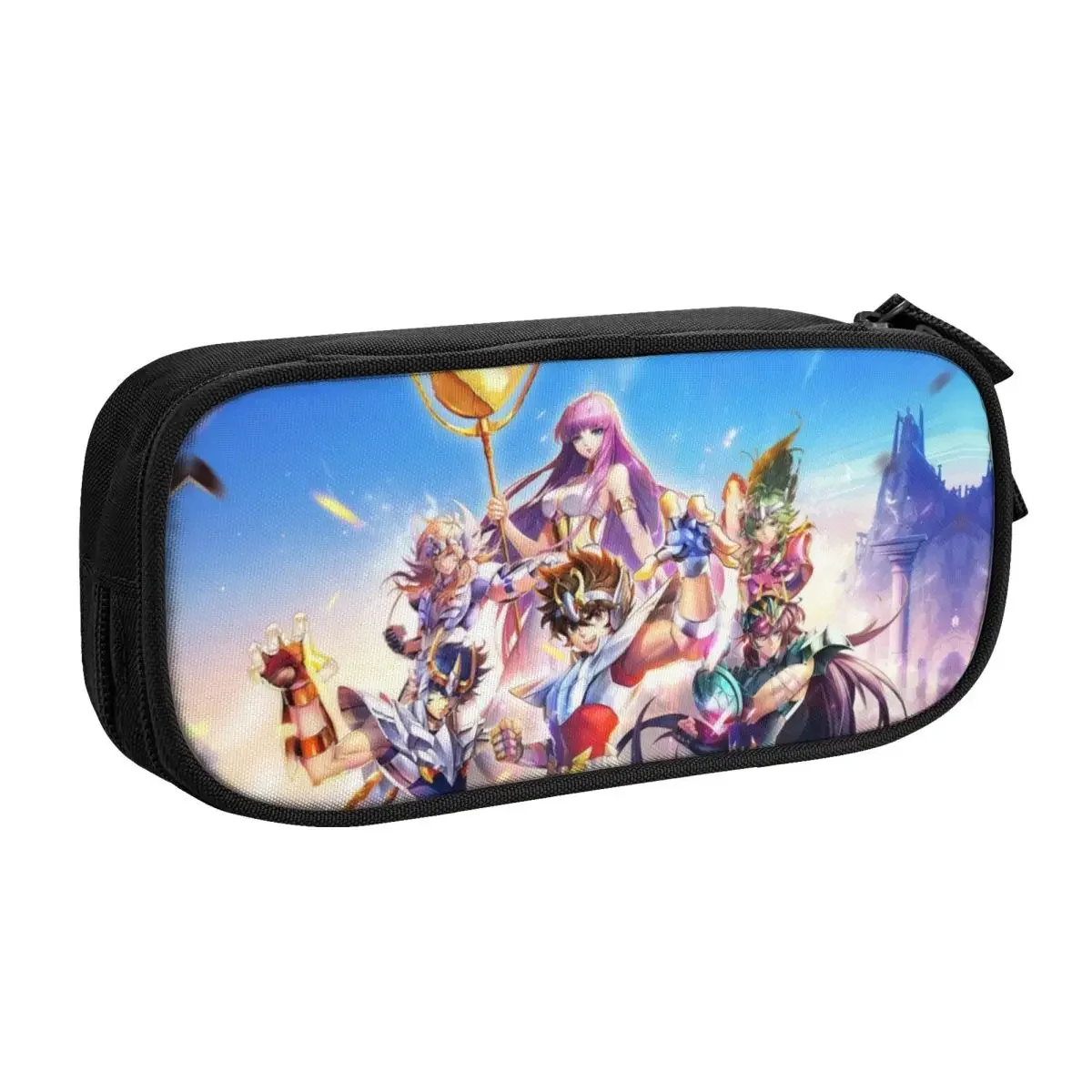 Custom Saint Seiya Knights Of The Zodiac Pencil Cases for Boy Girl Large Storage Classic Anime Manga Pen Bag Box School Supplies