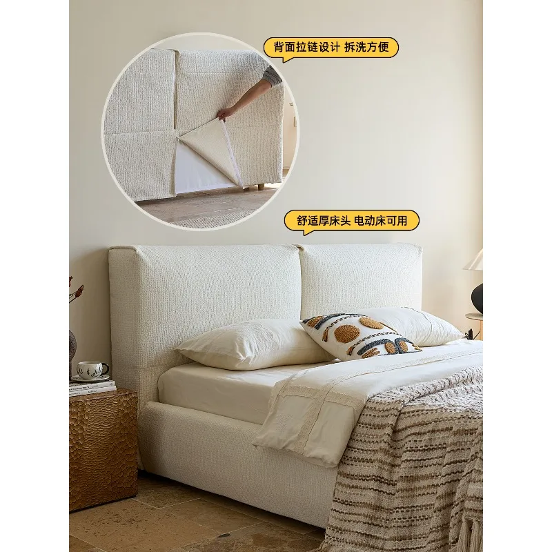 Panda sleep 1.8 meters double headboard soft bag simple master bedroom tatami floor bed floor bedside single purchase