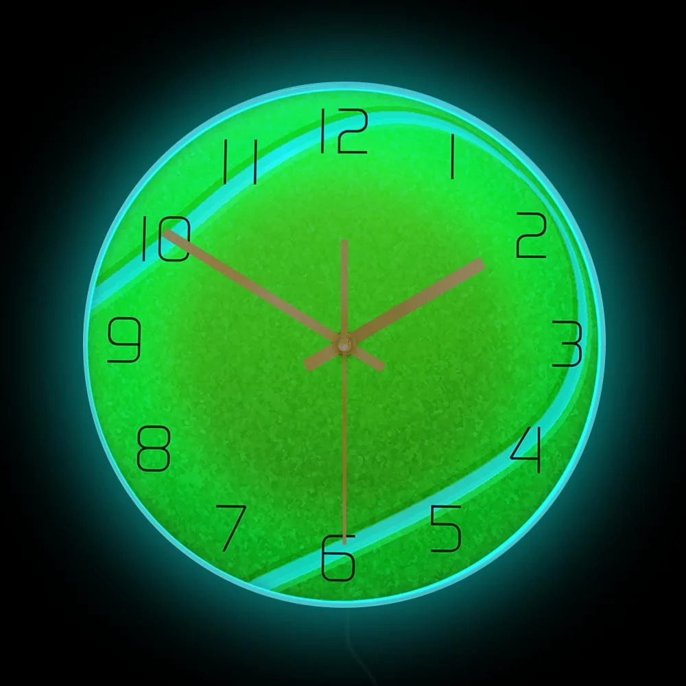 Tennis 3D Printed Wall Clock For Tennis Club Sports Home Decor Night Light Wall Watch With LED Backlight Tennis Player Gift