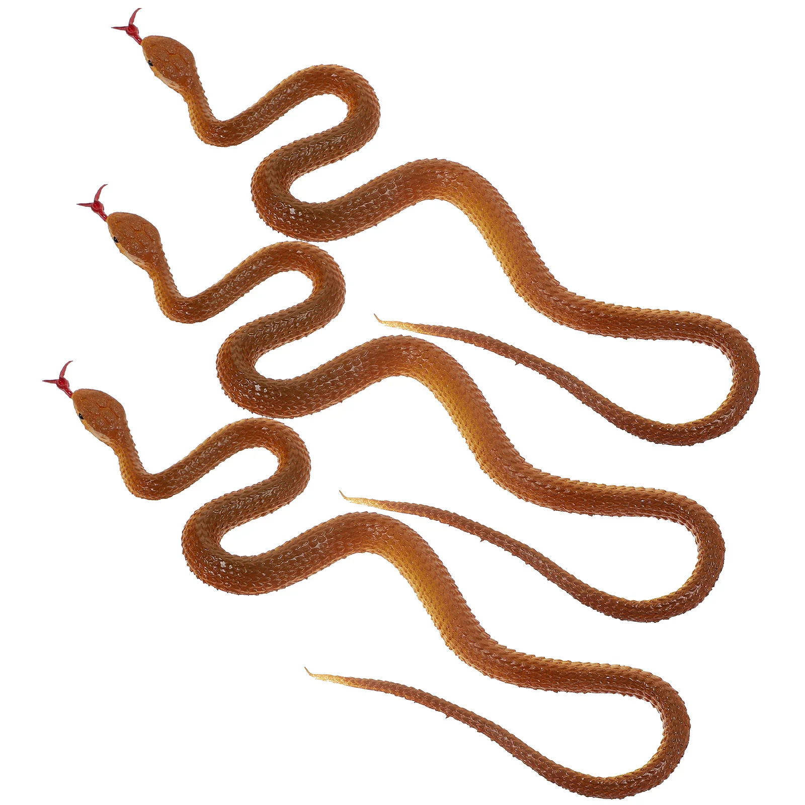 3 Pcs Realistic Snake Toy Simulated Soft Rubber Snakes Gum Halloween Prank Prop