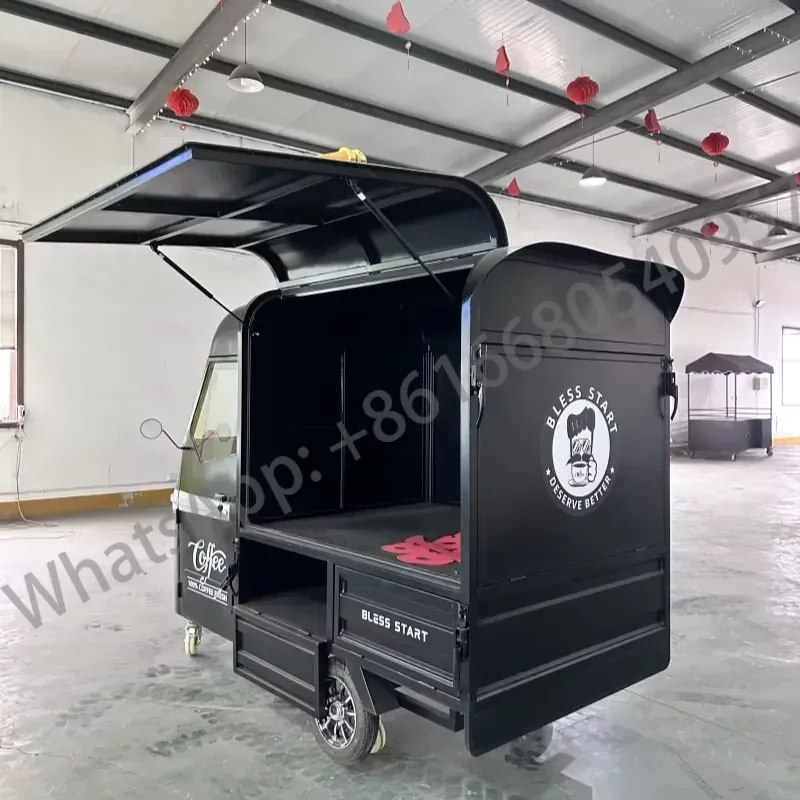 Factory Sale Fast Food Electric Tricycle Street Tricycle Food Truck for Bread Coffee Hamburg for Shopping Mall Amusement Park