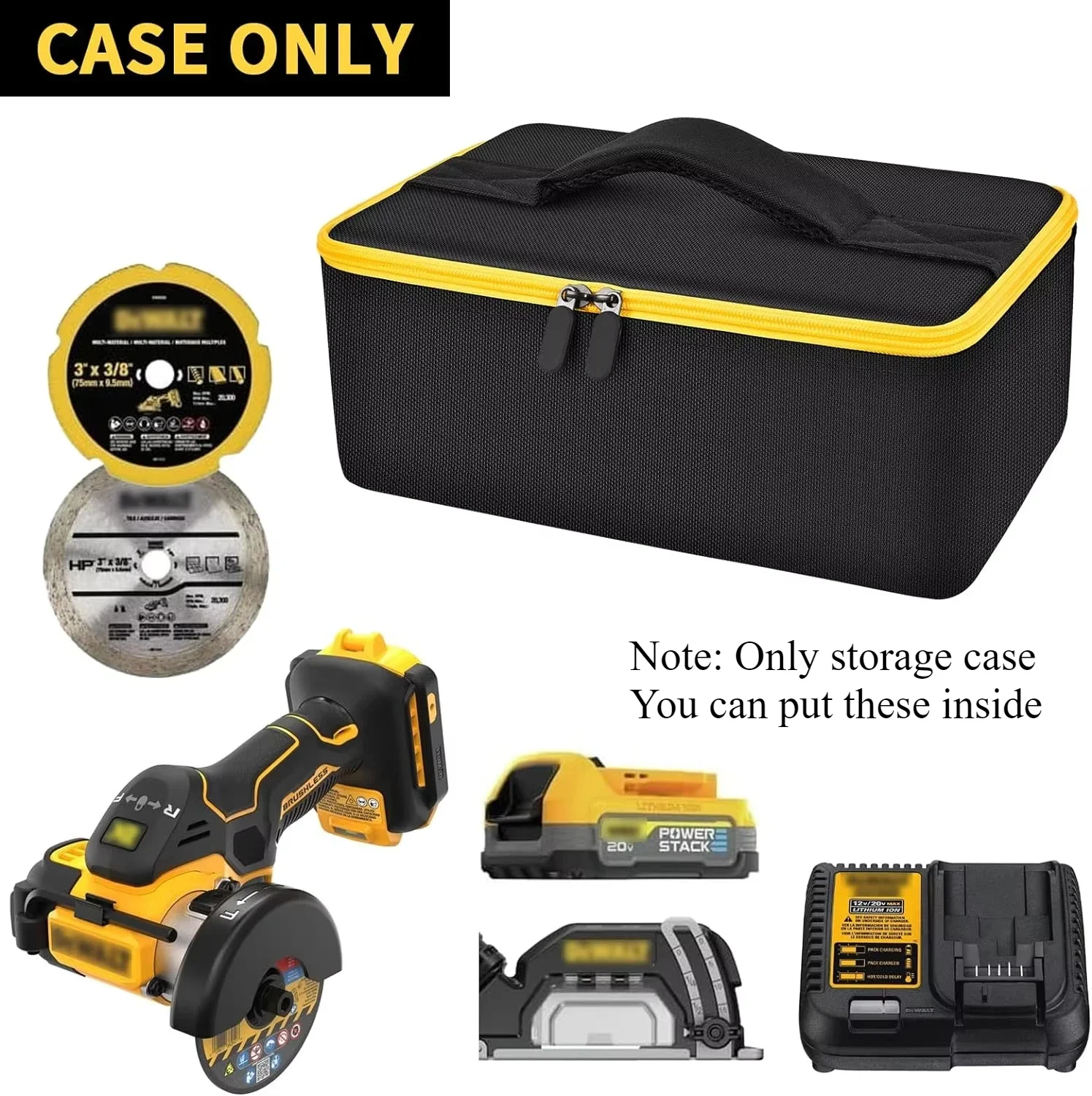 Сумка для хранения (только сумка), совместимая с DEWALT 20 В MAX, отрезной инструмент 3 в 1, бесщеточный (DCS438B), держатель-органайзер