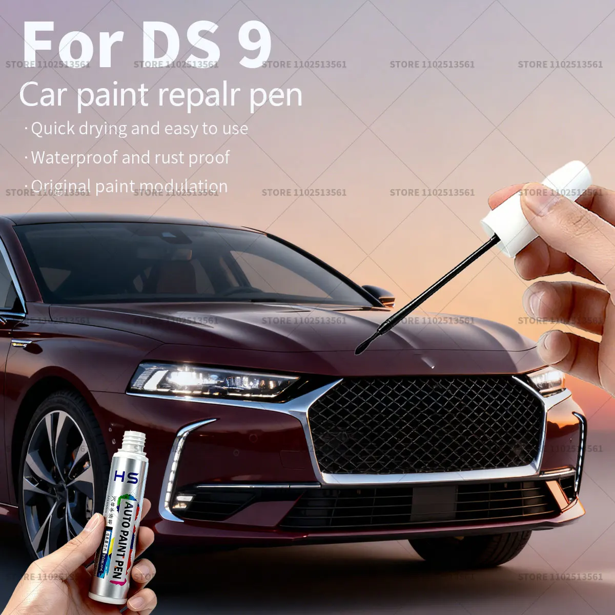 

Ручка для ремонта автомобильной краски, средство для удаления царапин, сделай сам, автоаксессуары для DS 9, белый, фиолетовый, ERU, синий, тихий, черный, KTV, серебристо-серый