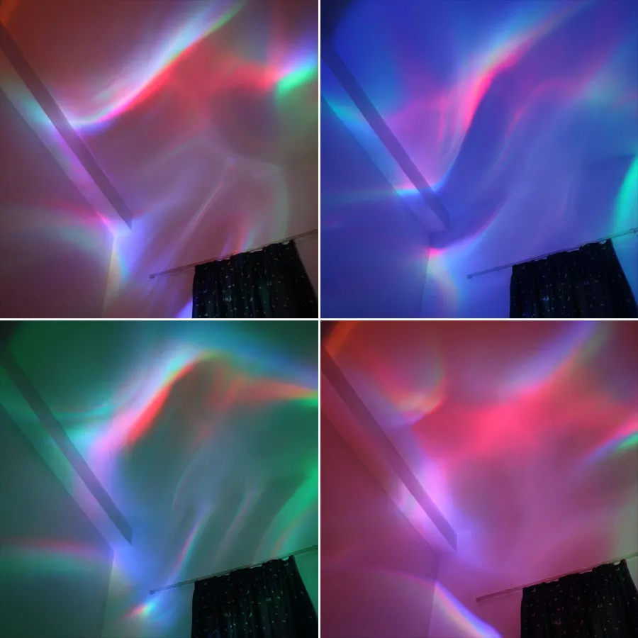 خلفية ضوء RGB LED 7 ألوان قوس قزح أورورا العارض DJ ديسكو حفلة بار الرقص السماء ليلة غرفة متجر المرحلة غروب الشمس مصباح A200 #4