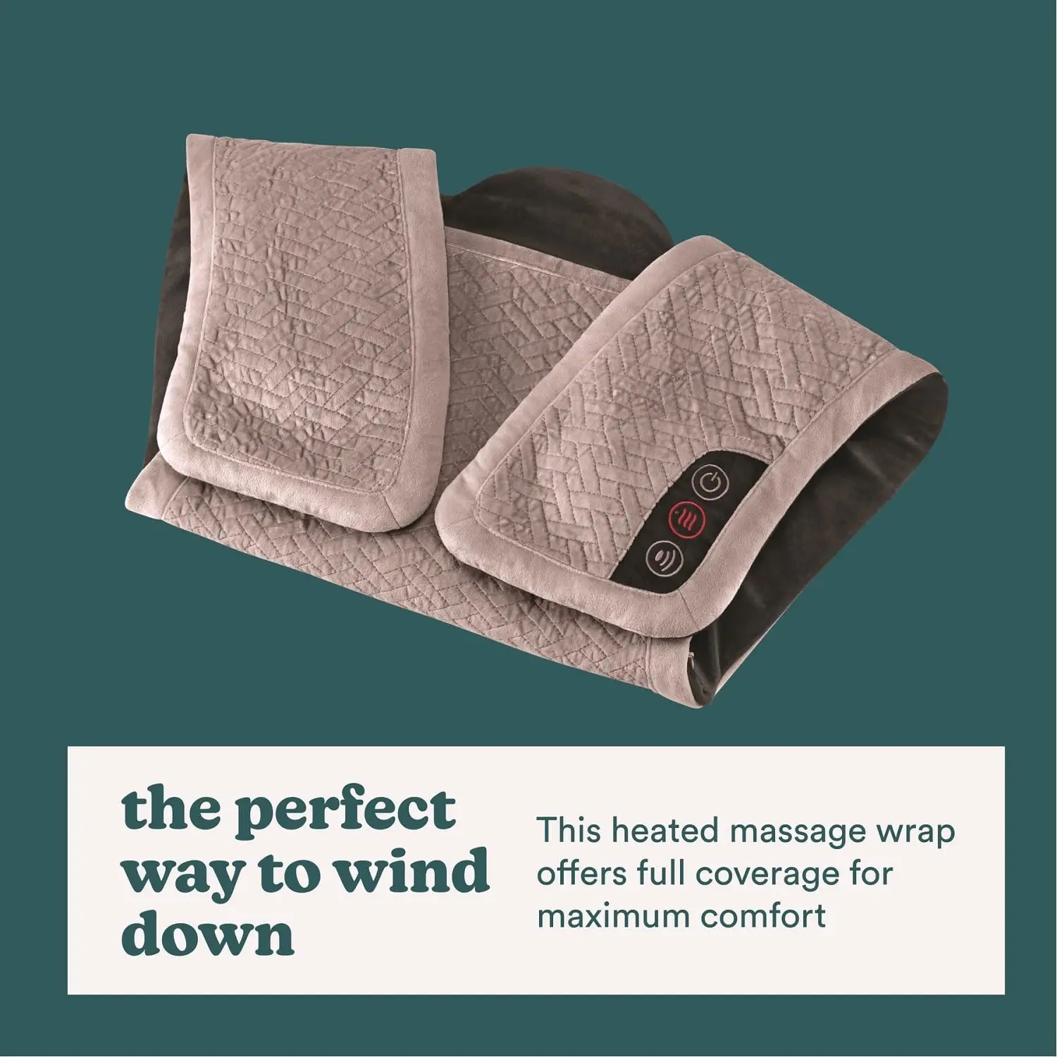 Vibration Heated Shoulder Massager Wrap, Soft Fabric, Tension Relief with 2 Speeds & Styles