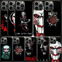 Saw Jigsaw Killer Hhorror Phone Case For Apple Iphone 16 15 Plus Soft 13 12 Mini Cover 11 14 Pro Max Capa X XS XR 8 7 Shell Coqu