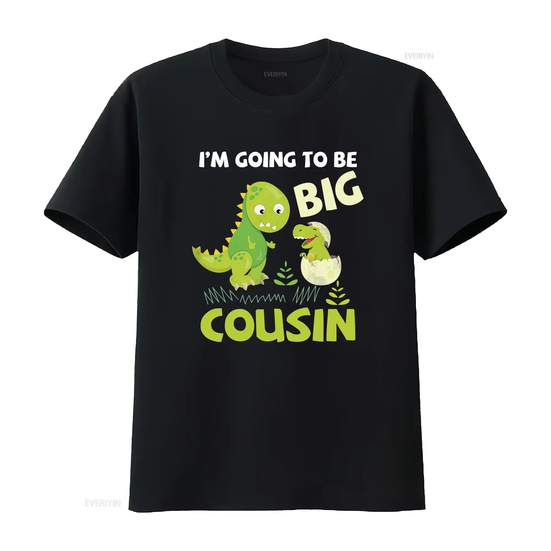 Cute Cousin Dinosaur Pregnancy Reveal Baby Announcement Funny T Shirt I'm Going To Be Big vintage Washed Breathable streetwear