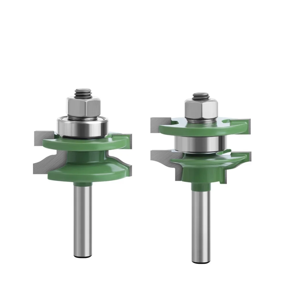 

2pcs Milling Cutter 8mm Shank Woodworking Router Bit Set For Cabinet Door Frame Connecting Cutter Grinding Slotting Shaping Tool