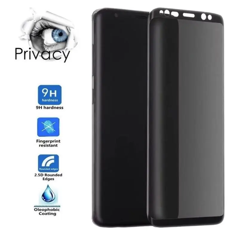 Curved Anti-spy Tempered Glass for Samsung Galaxy S22 Ultra S21 S20 S10 S9 S8 Plus Privacy Screen Protector Anti-Peep Film