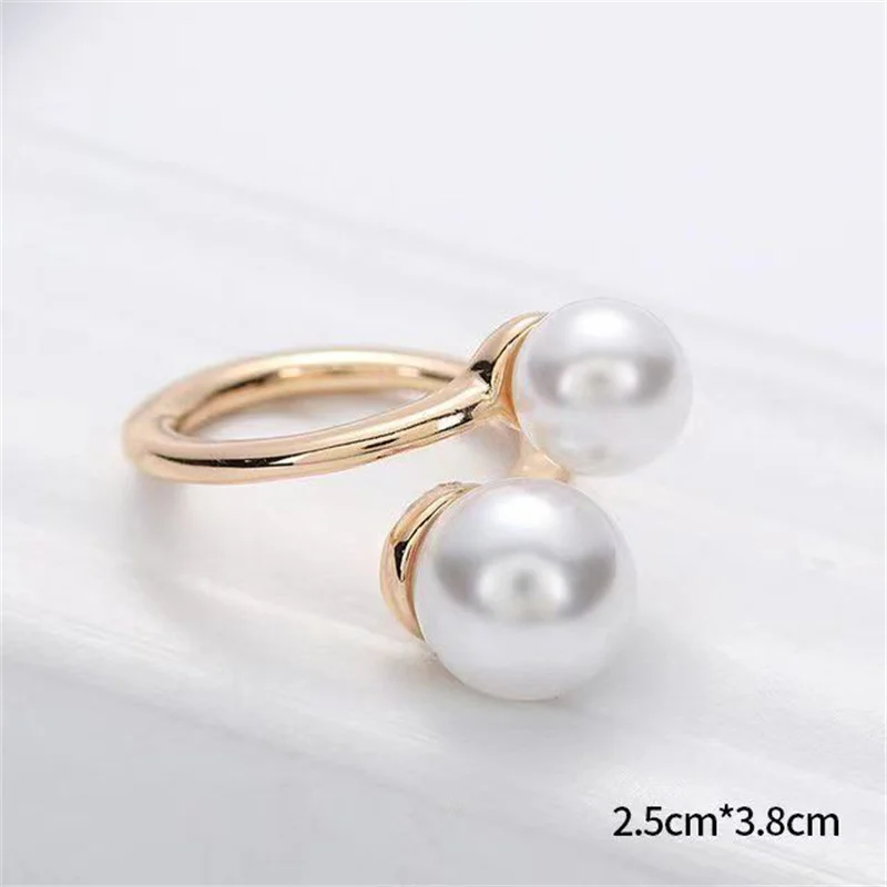 Fashion Pearl Brooches For Women Scarf Buckle Geometry Elegant Scarf Buckle Ring Clothing Accessories