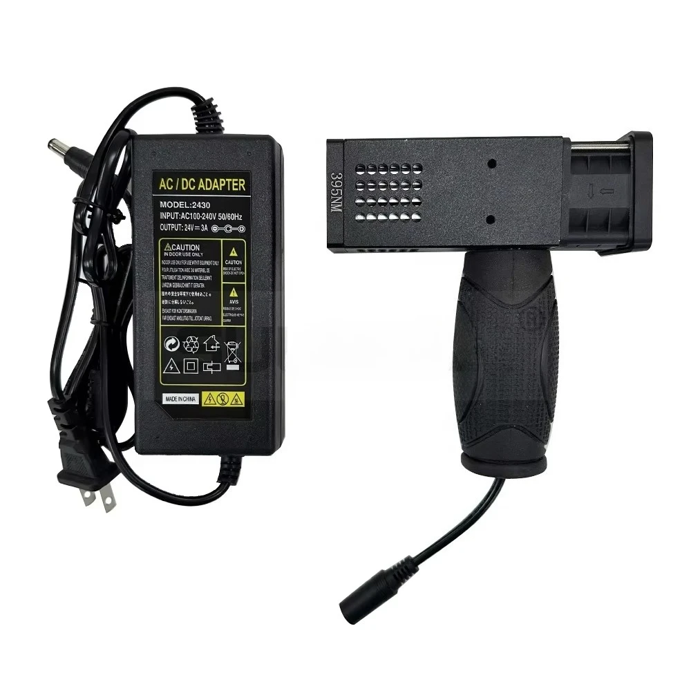 Purple Light Ultraviolet Lamp Handheld UV Lamp 20*20mm for Car Repair Priming Quick Curing Undercoat with Power Supply Full Set