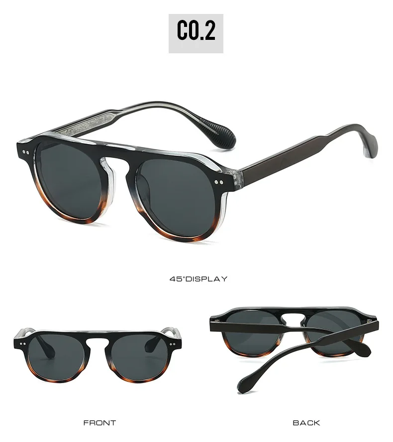 2026 Neue Runde Sonnenbrille mit Nieten-Detail – Acetatrahmen mit Nieten, Coole Streetstyle Ins Trendige Sonnenbrillen für Herren & Damen – Detail 8