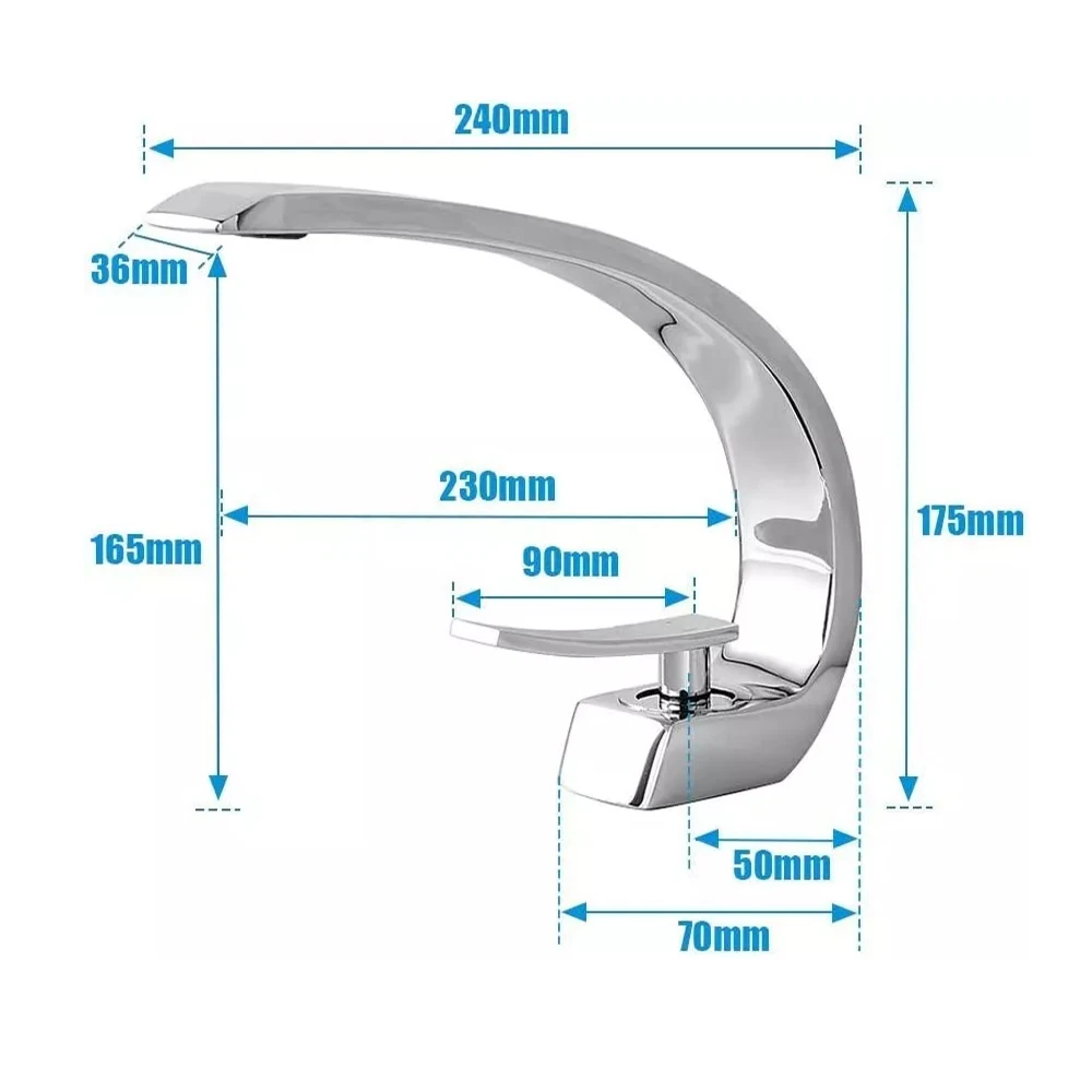Chrome Basin Faucet  Washing Basin Mixer Deck Mounted Cold and Hot Bathroom Faucet