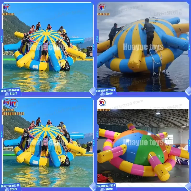 HuaYue Factory Summer Inflatable Rotating Water Disco Boat Flying Spinning Towable Inflatable Rotating Water Toys Spinning