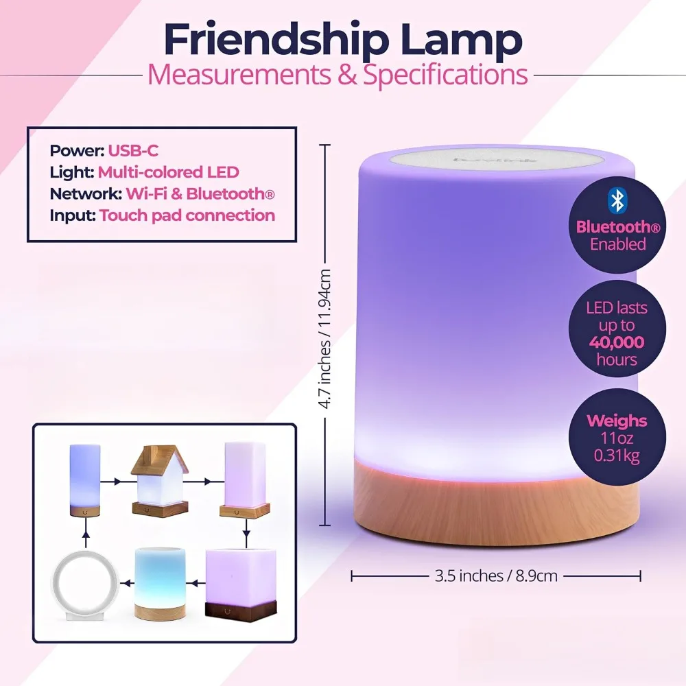 Friendship Light v2.0 - Rango WiFi extendido - Configuración Bluetooth simple (juego de tres)