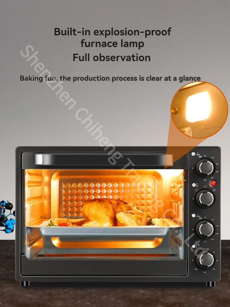 Horno eléctrico multifuncional de gran capacidad para el hogar, máquina de desayuno de cuatro capas, 40L