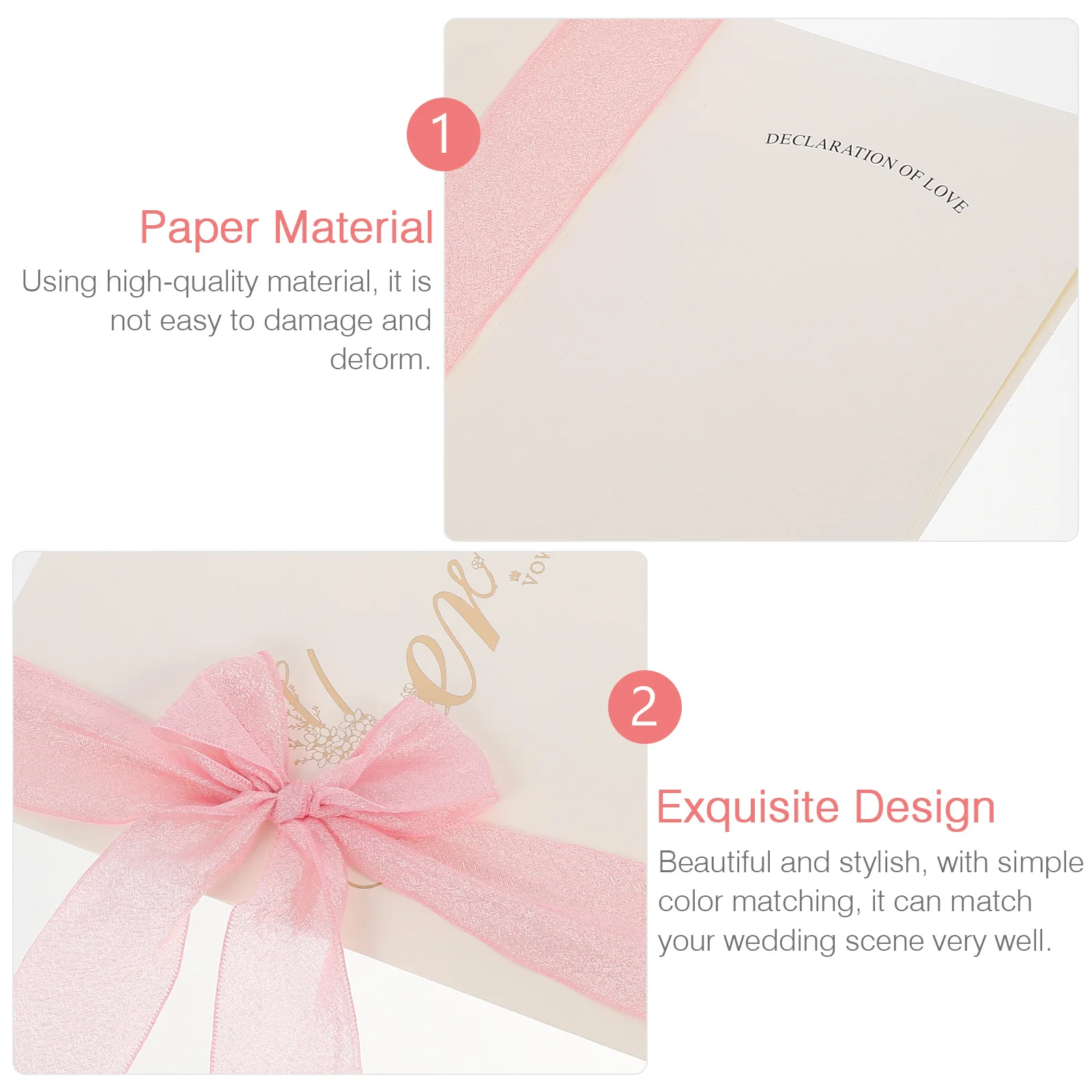 

2pcs Delicate Details Wedding Vow Books Rectangle Shape Vow Recording Wedding Essentials Bridal Keepsakes