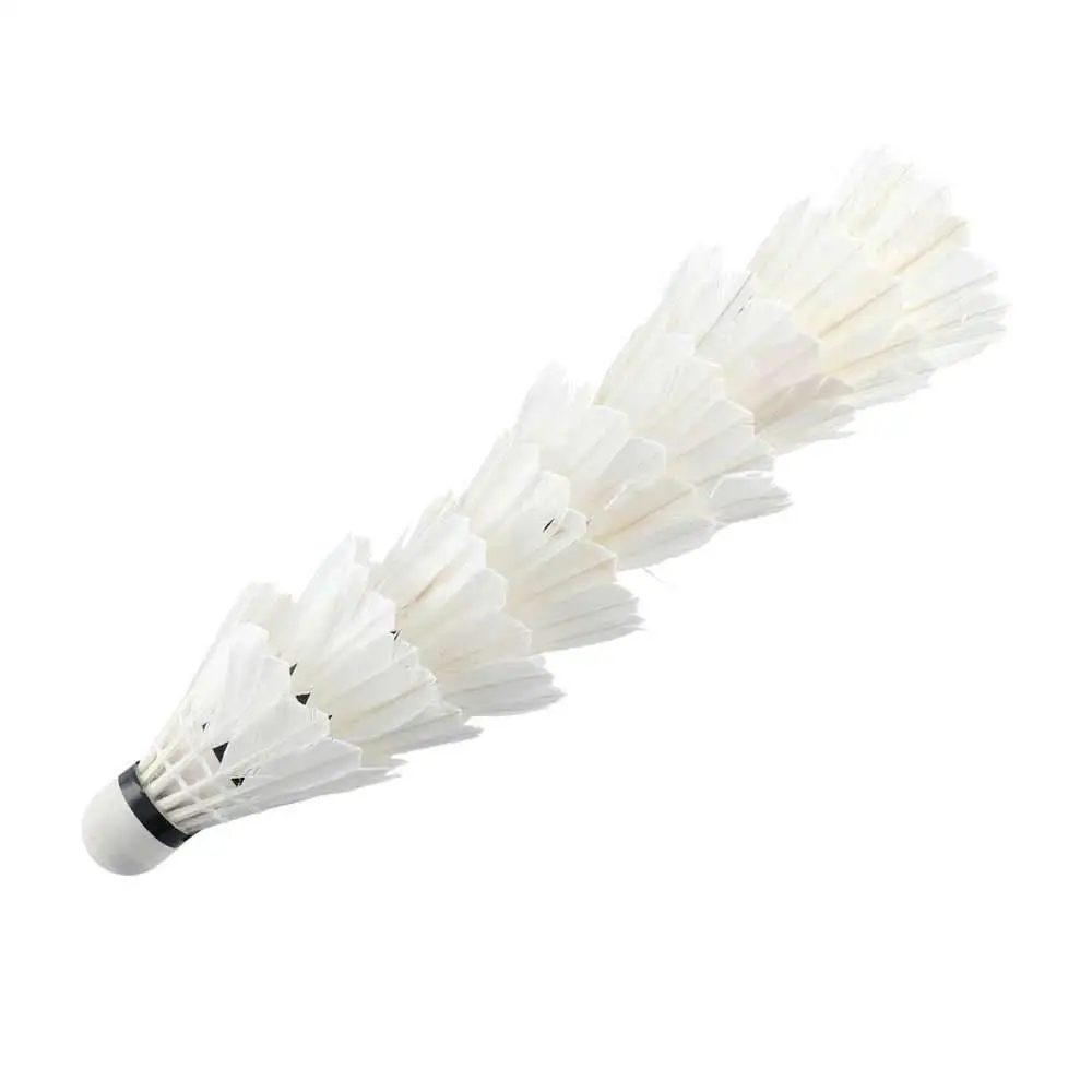 

Белый эластичный игровой уличный пробковый волан для фитнеса, мячи для бадминтона, гусиное перо, 12 шт.