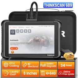 THINKCAR THINKSCAN 689 OBD2 Car full system diagnostic tools 34 reset ECU Coding Active test scanner tool CANFD DoIP lifetime