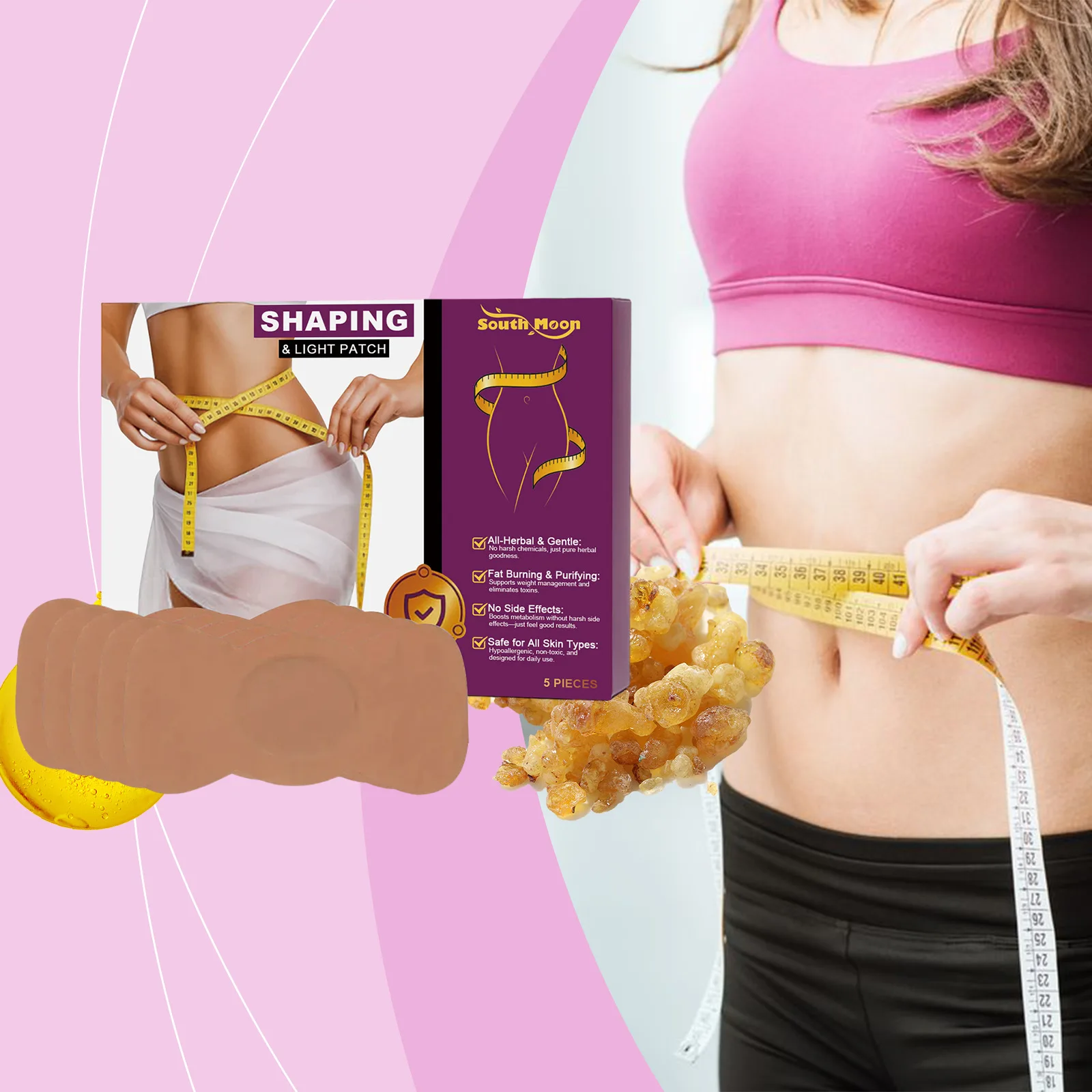 

Body Care Patch Gentle and Lightweight Care for Arms Body Shape Skin Lines Massage Firming Waist Slim Navel Patch Loss Products